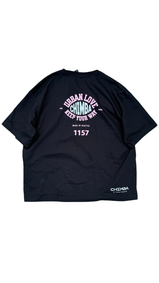 T-shirt black (Oversize) reflective